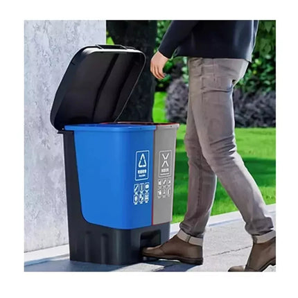 16L 20L 40L Recycling Pedal Bin Double Compartment Kitchen Waste Dustbin