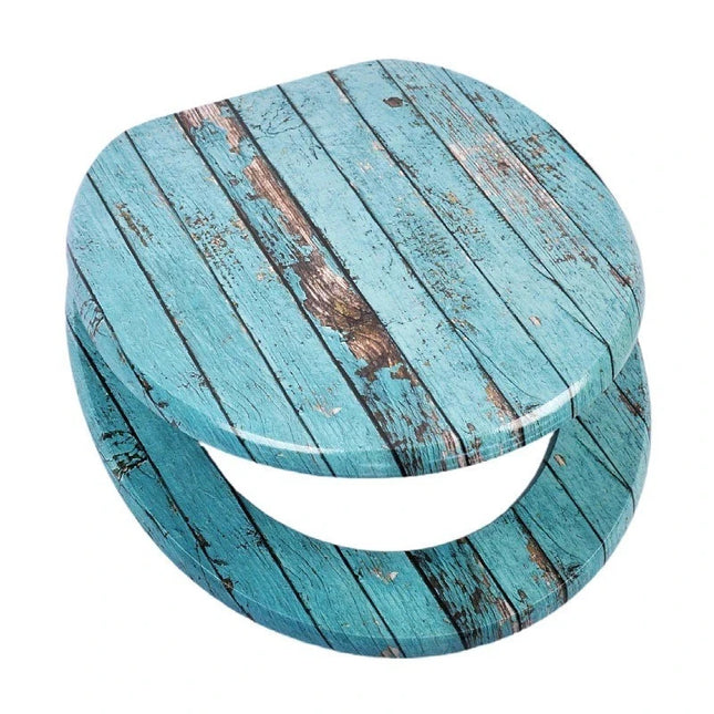 18" UNIVERSAL BATHROOM TOILET SEAT WOODEN EASY FIT WC SEAT WITH FITTINGS