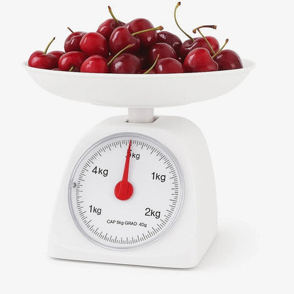 Kitchen Weight Scale 5KG White Round Mechanical Cooking Food Measuring Scale