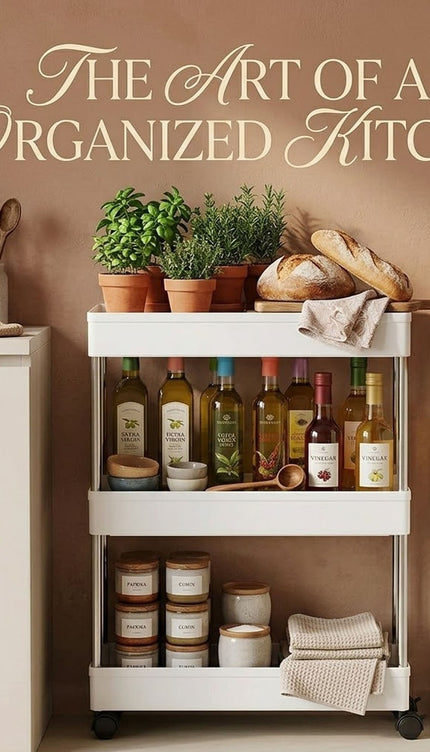 SLIM TROLLEY KITCHEN BATHROOM SLIDER STORAGE SPICE RACK HOLDERS SHELF ON WHEELS