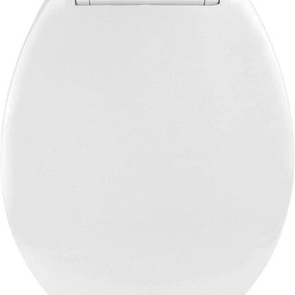 Universal Soft Close Toilet Seat White Plastic Oval Bathroom WC Lid with Fitting