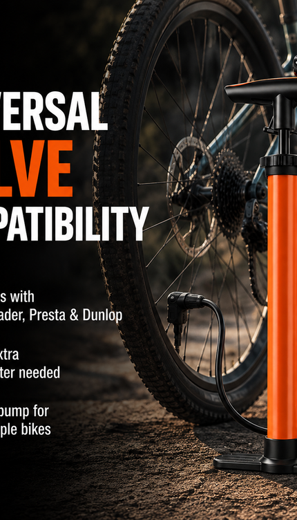 140 PSI Bike Floor Pump with Pressure Gauge