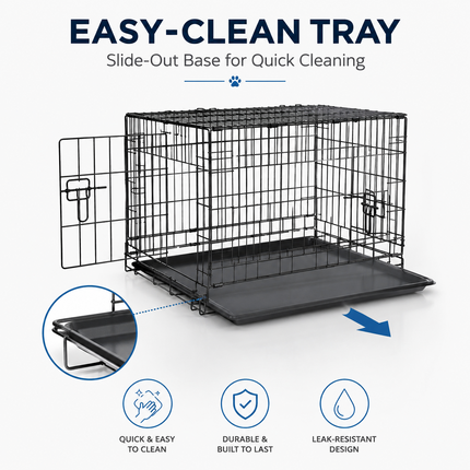 Dog Crate Metal Pet Cage Portable Puppy Kennel