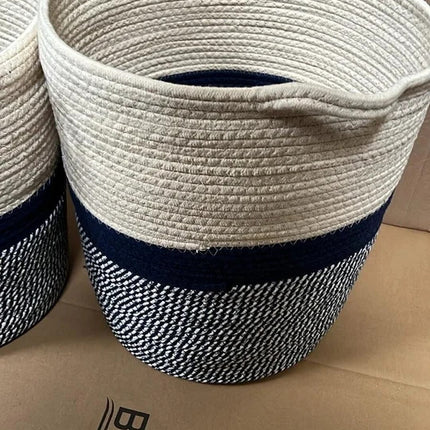 Rope Storage Basket with Handles, Laundry Hamper & Clothes Organizer – Set of 4