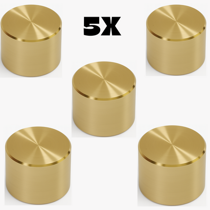 5x Universal Dimmer Light Switch Knob Polished Brass Gold Replacement Knob