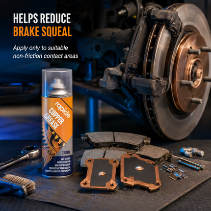 2x Rapide Copper Grease Spray 250ml Protects Lubricates Prevent Seizure Squeaks