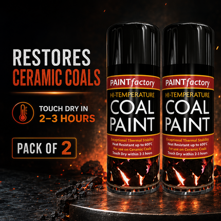 Black Coal Spray Paint 400ML High Temp Heat Resistant Ceramic Stove Gas 2-Pack