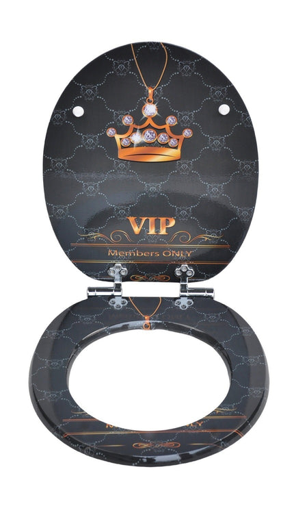 18'' Universal Wooden Toilet Seat Easy Fit Bathroom WC Seat with Fittings