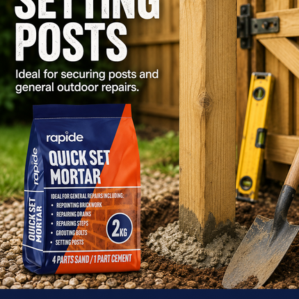 Quick Set Mortar Cement 2KG Repair Mix Drains Steps Grout
