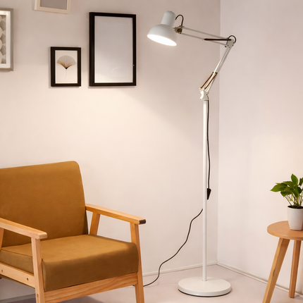 Modern Metal Floor Lamp Flexible Swing Arms for Reading Adjustable Swing Light