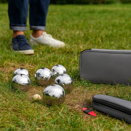 French Boules Set Pack Of 8 Outdoor Garden Beach Petanque Ball Game & Carry Case