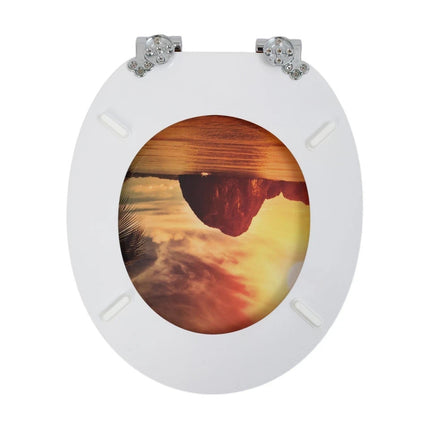 18'' Universal Wooden Toilet Seat Easy Fit Bathroom WC Seat with Fittings
