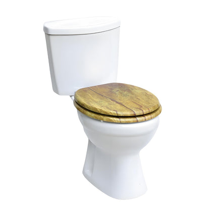 18" UNIVERSAL BATHROOM TOILET SEAT WOODEN EASY FIT WC SEAT WITH FITTINGS