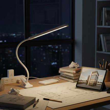 Clip on Desk Led Lamp Reading USB Clamp Home light Adjustable Flexible Neck