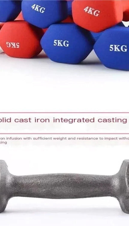 Neoprene Dumbbells Set 2KG x2 Iron Hand Weights Aerobic Workout Gym Blue