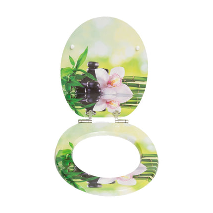 18" Universal Toilet Seat MDF Wooden Bathroom WC Easy Fit + Fittings Novelty