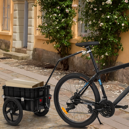 Bike Cargo Trailer with Storage Box & Waterproof Cover