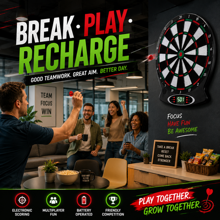 Electronic Dart Board Game LCD Digital Scoring Display Kids Dart Board, 43cm