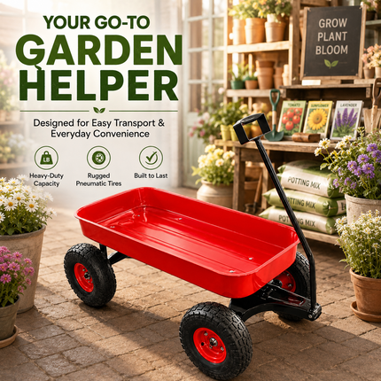 Garden Trolley Cart 150kg Heavy Duty Wheels Lawn Beach Wagon Hand Truck