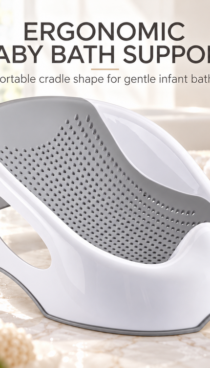 Baby Bath Support Seat Infant Bath Lounger Non Slip Ergonomic Quick Drain