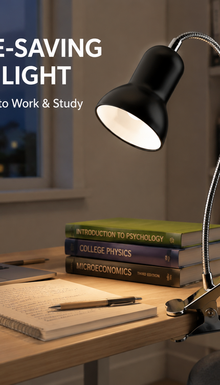Clip On LED Desk Lamp E27 Flexible Gooseneck Reading Study Bedside Light 40W Max