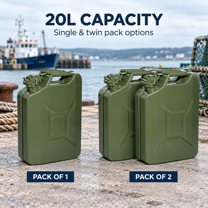 Metal Jerry Can 5L 10L 20L & Spout Heavy Duty Petrol Diesel Storage Container