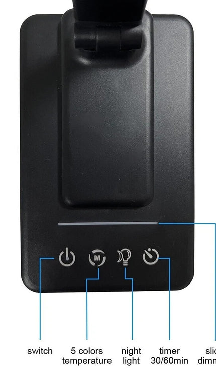 LED Desk Lamp with USB Charging, Night Light & Timer