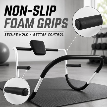 Ab Roller With Padded Headrest Sit Up Crunch Core Trainer Gym Fitness Exercise