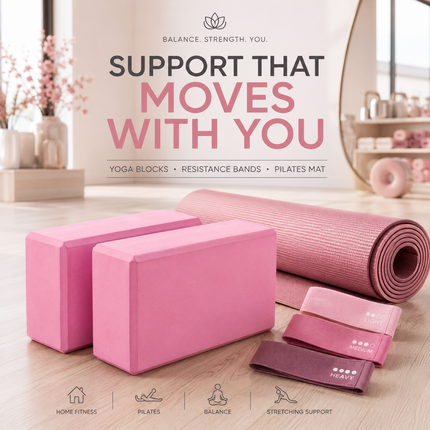 Yoga Gym Blocks Brick Foam Pair Exercise Training Pilates Meditation Anti Slip