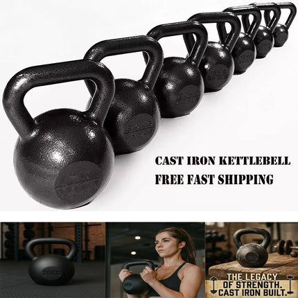 Cast Iron Kettlebell 4KG–20KG Strength Training Home Gym Fitness Weight Lifting