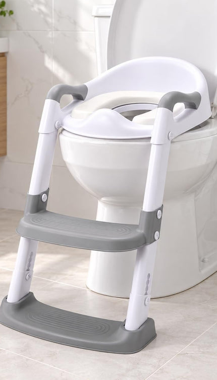 Toddler Potty Training Toilet Seat Step Ladder Adjustable Non Slip Cushioned