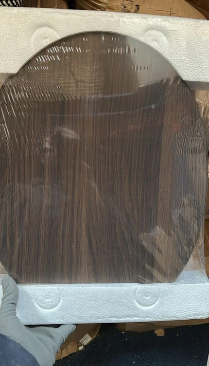 Universal Toilet Seat Dark Brown Wooden MDF Bathroom WC Easy Fit With Fittings
