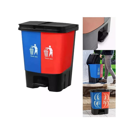 16L 20L 40L Recycling Pedal Bin Double Compartment Kitchen Waste Dustbin