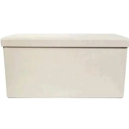 Folding Storage Box Faux Leather Home Footstool Ottoman Seat Stool Storage Boxes