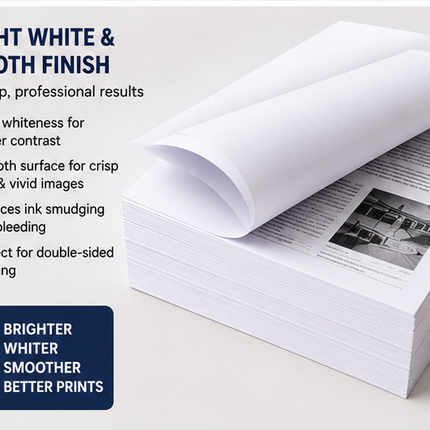A4 Printer Paper White 70gsm 5-Ream 2500 Sheets Multipurpose Inkjet Laser Copier