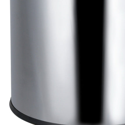 50L Stainless Steel Trash Bin Cylindrical Waste Can Swing Lid Indoor Outdoot