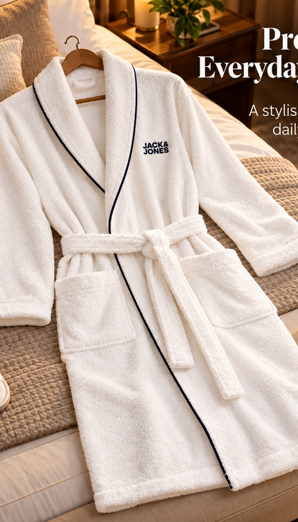 Unisex Cotton Bathrobe – Terry & Waffle Spa Dressing Gown, Various Colours