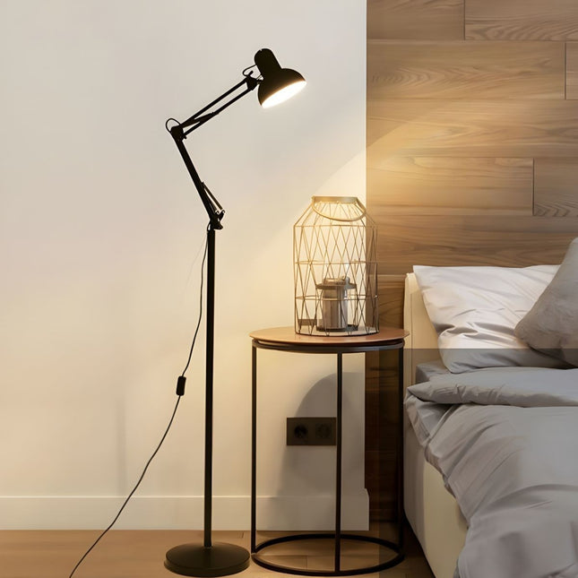 Modern Metal Floor Lamp Flexible Swing Arms for Reading Adjustable Swing Light