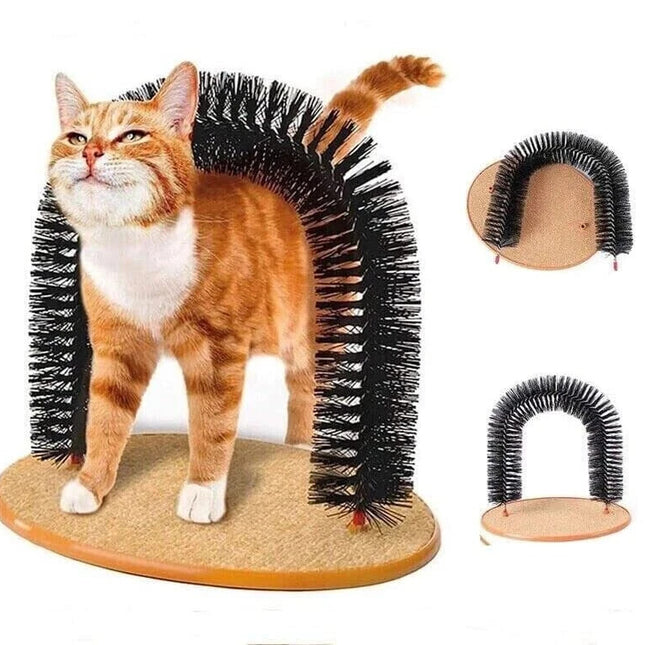Cat Scratch Arch Kitten Massaging Scratching Scratcher Pet Grooming Play Toy New