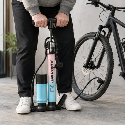 Bike Pump Bicycle Floor Air Pump With Gauge Presta & Schrader tire 120Psi Ball