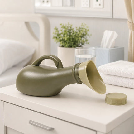 Unisex Urinal Bottle 1L Funnel & Secure Lid for Elderly Car Bedside Toilet Aid