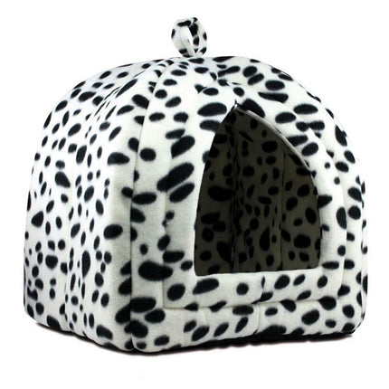 Igloo Pet Bed Cat Dog Kitten Cave – Cozy Fleece Pyramid House Washable Warm