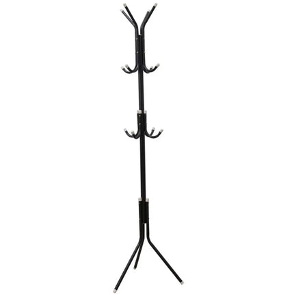 Black Coat Stand Garment Rack Metal Jacket Umbrella Hanger Standing 12 Hook Rack