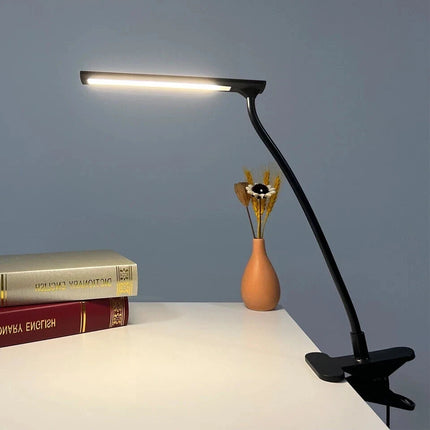 USB LED Clip-On Desk Lamp Flexible Adjustable Reading Light Bedside Table