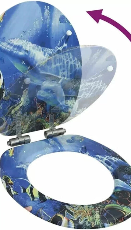 18” Universal Bathroom Toilet Seat – Tropical Fish Novelty WC Seat with Fittings