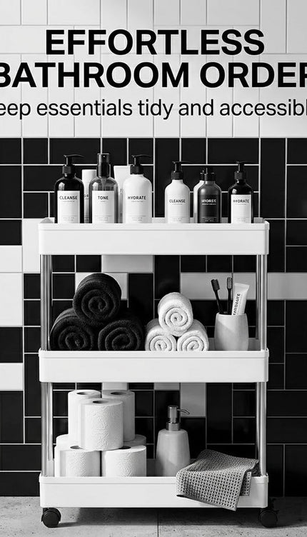 SLIM TROLLEY KITCHEN BATHROOM SLIDER STORAGE SPICE RACK HOLDERS SHELF ON WHEELS