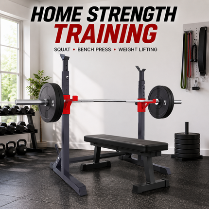 Adjustable Squat Rack Weight Bench Press Gym Push up Barbell Stand Holder