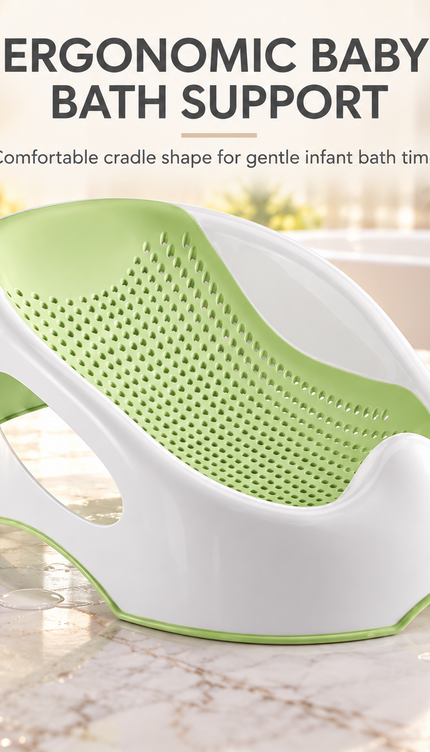 Baby Bath Support Seat Infant Bath Lounger Non Slip Ergonomic Quick Drain