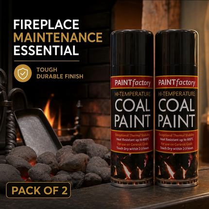 Black Coal Spray Paint 400ML High Temp Heat Resistant Ceramic Stove Gas 2-Pack