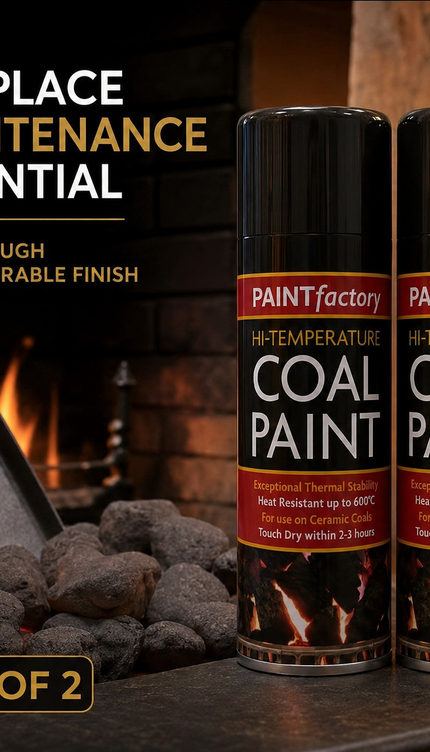Black Coal Spray Paint 400ML High Temp Heat Resistant Ceramic Stove Gas 2-Pack